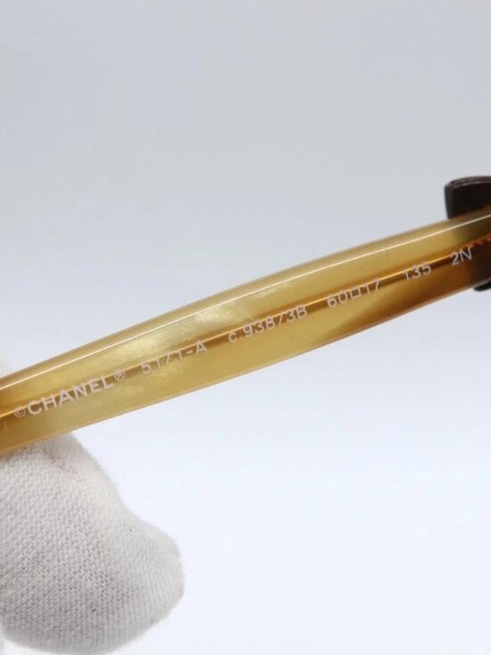 CHANEL Coco Ribbon Sunglasses plastic Brown CC main image 6